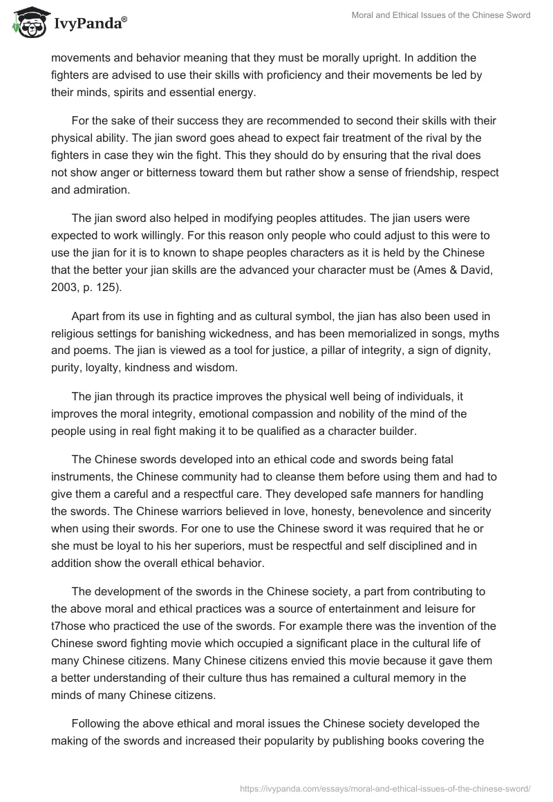 Moral and Ethical Issues of the Chinese Sword. Page 2