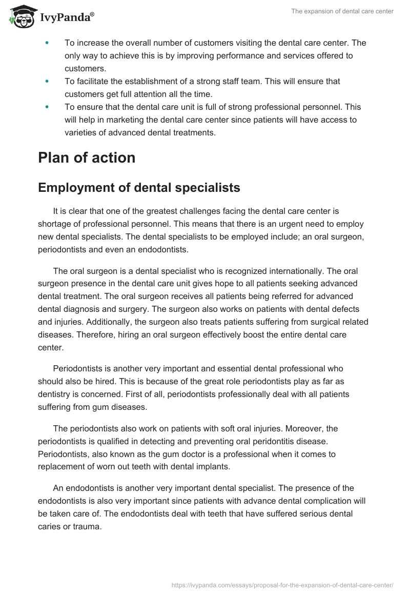 The expansion of dental care center. Page 3