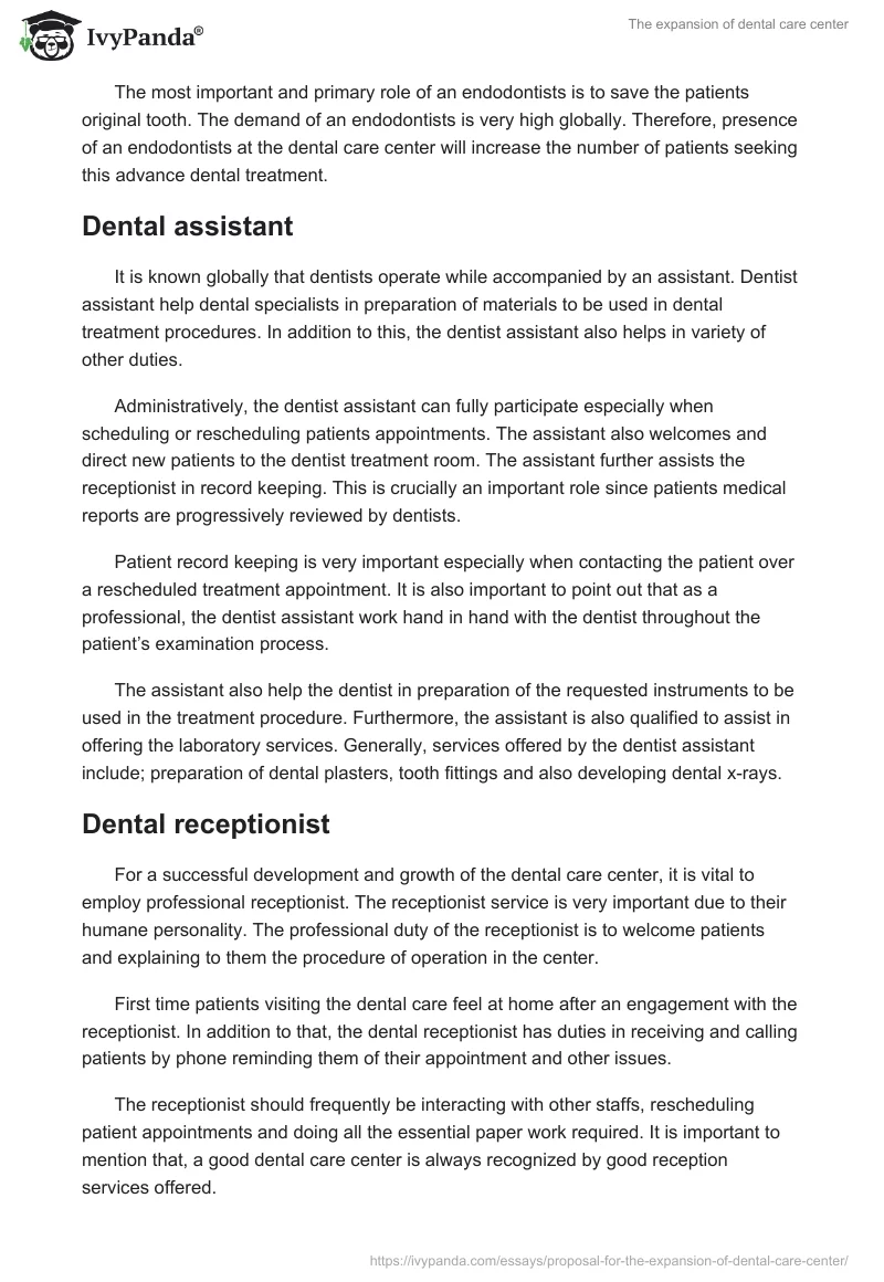 The expansion of dental care center. Page 4