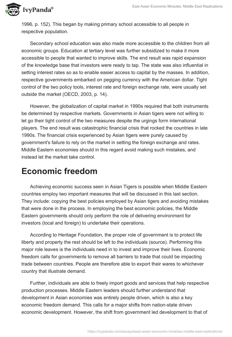 East Asian Economic Miracles: Middle East Replications. Page 5
