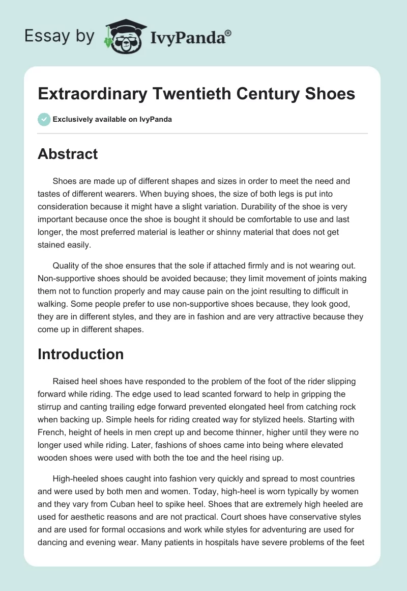 Extraordinary Twentieth Century Shoes. Page 1