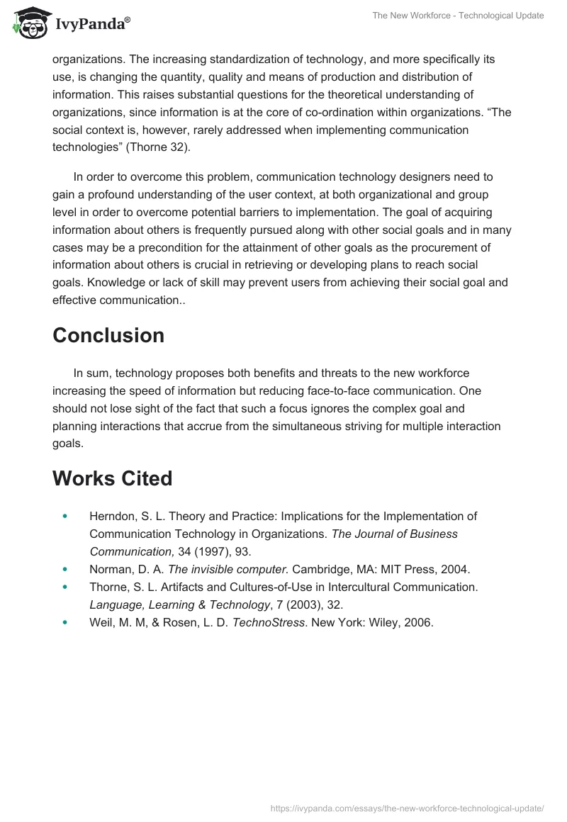 The New Workforce - Technological Update. Page 3