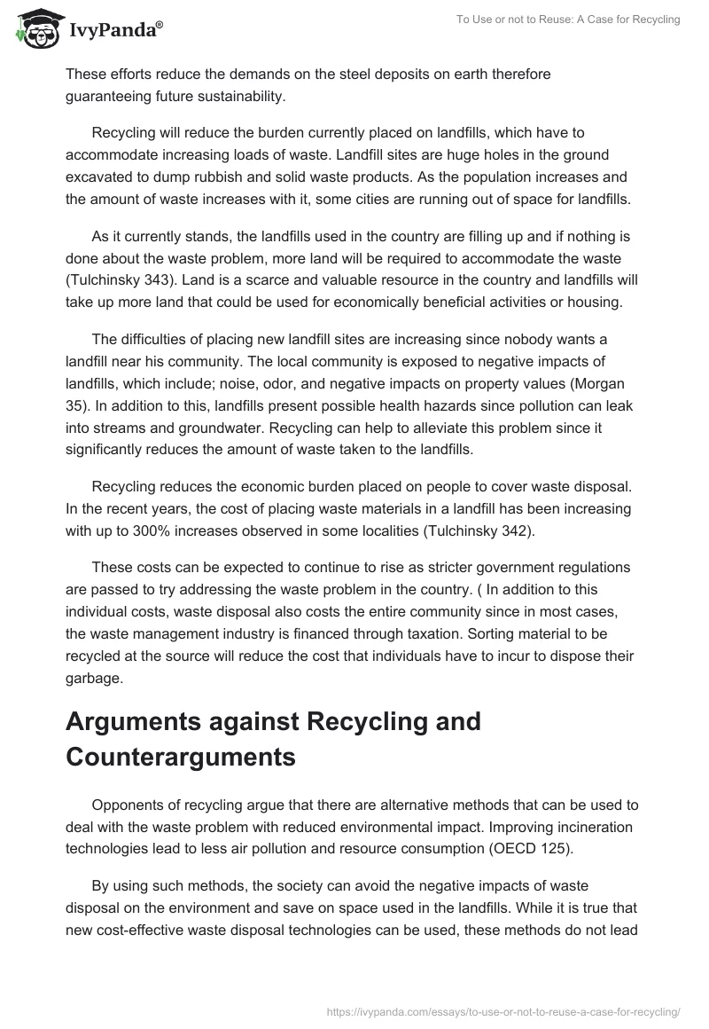 To Use or not to Reuse: A Case for Recycling. Page 3
