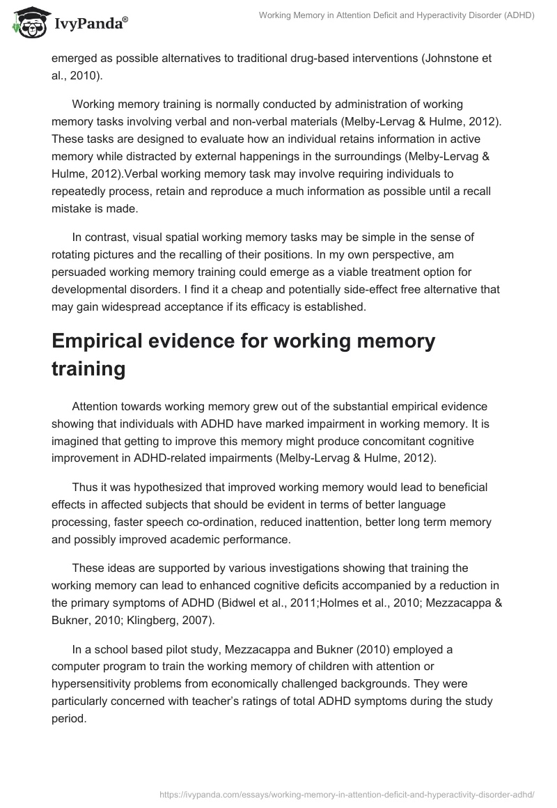 Working Memory in Attention Deficit and Hyperactivity Disorder (ADHD). Page 3
