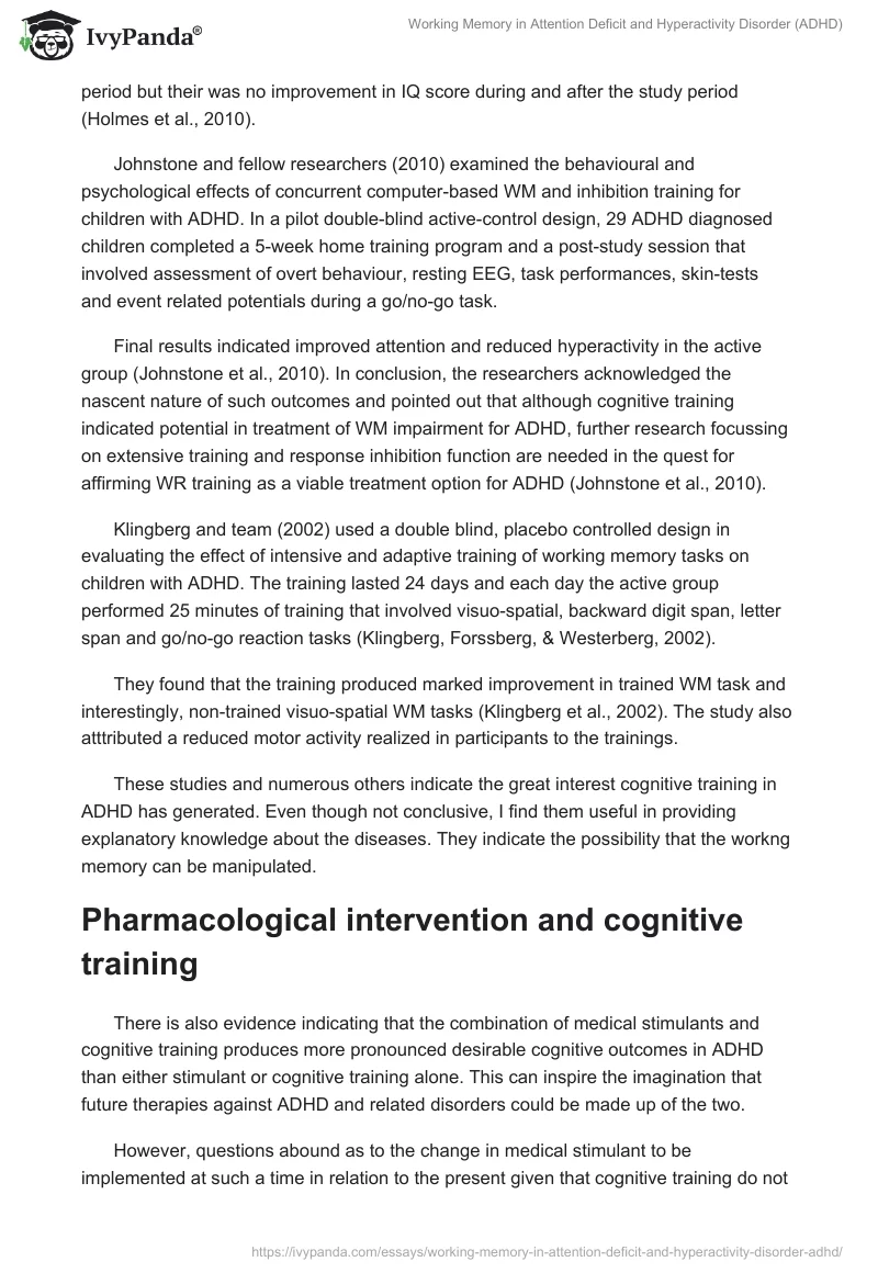Working Memory in Attention Deficit and Hyperactivity Disorder (ADHD). Page 5