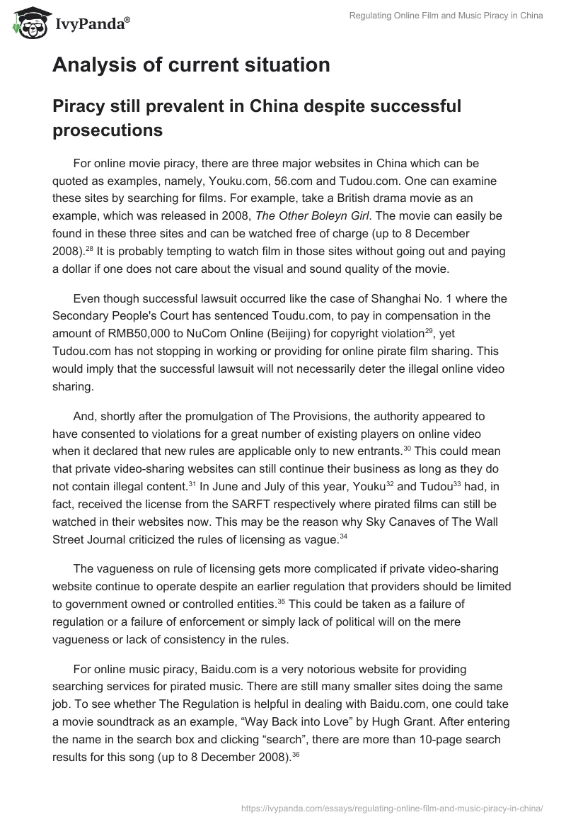 Regulating Online Film and Music Piracy in China. Page 5