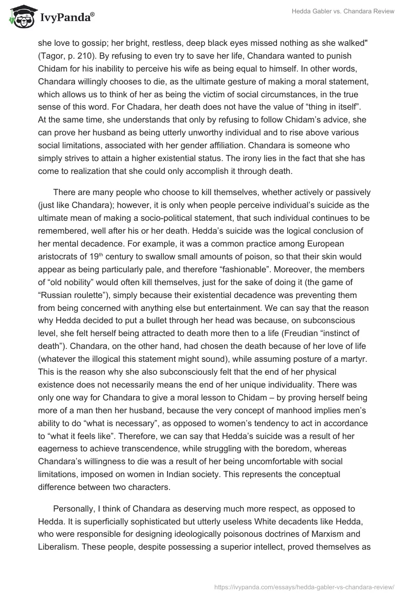 Hedda Gabler vs. Chandara Review. Page 2