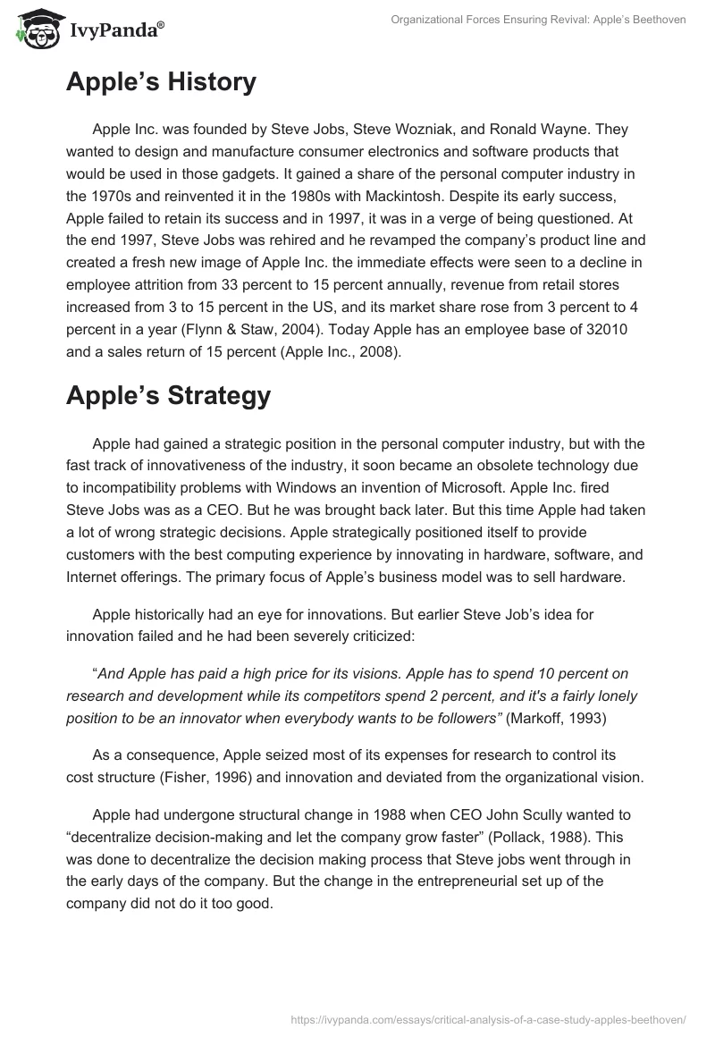 Organizational Forces Ensuring Revival: Apple’s Beethoven. Page 2