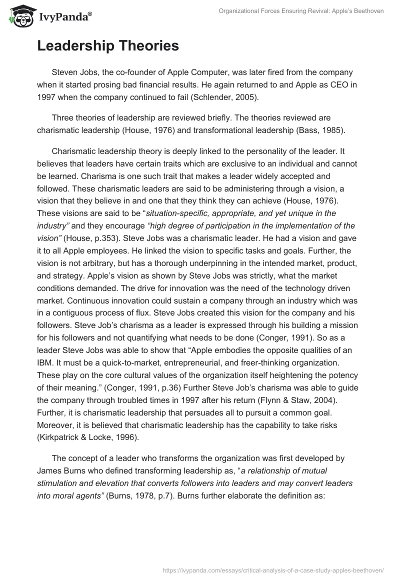 Organizational Forces Ensuring Revival: Apple’s Beethoven. Page 5