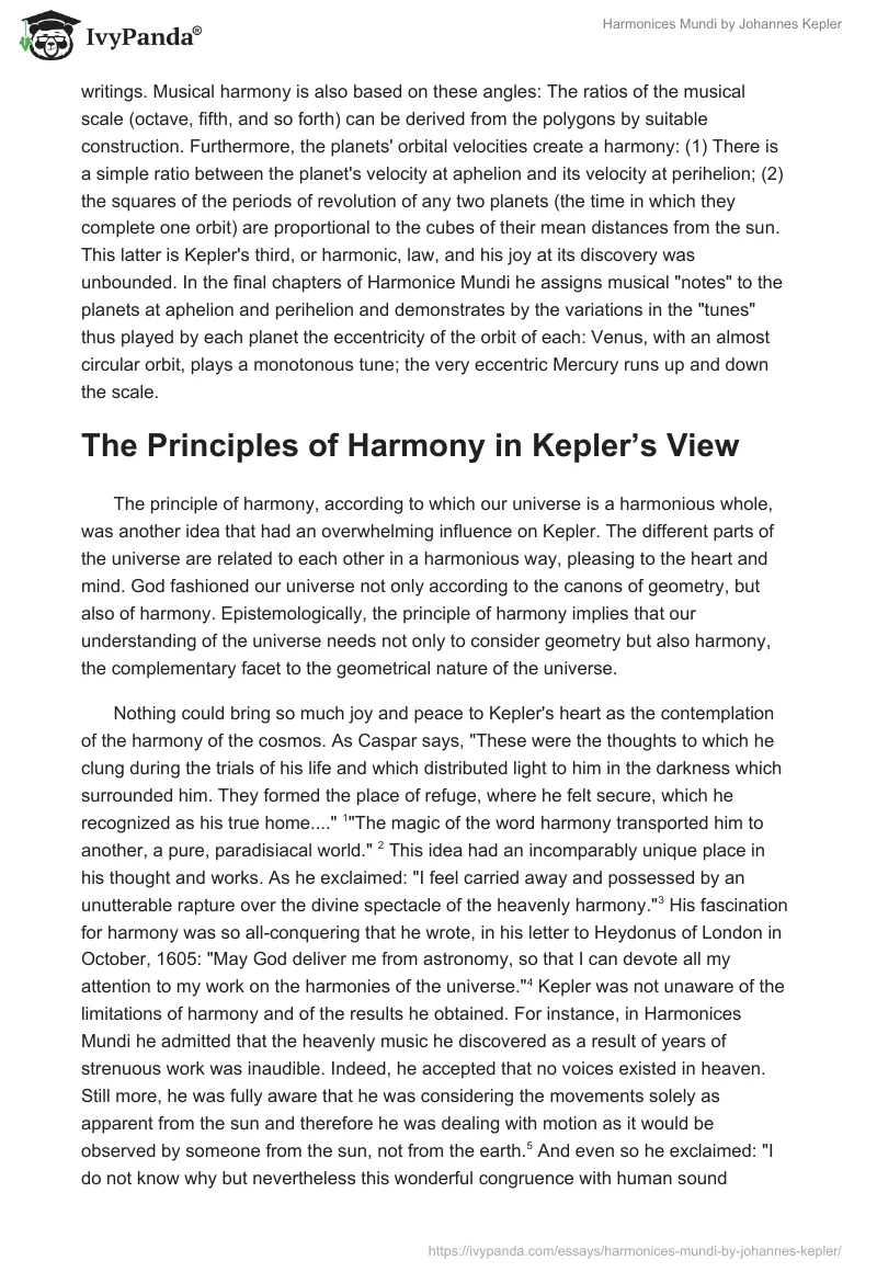 Harmonices Mundi by Johannes Kepler. Page 2