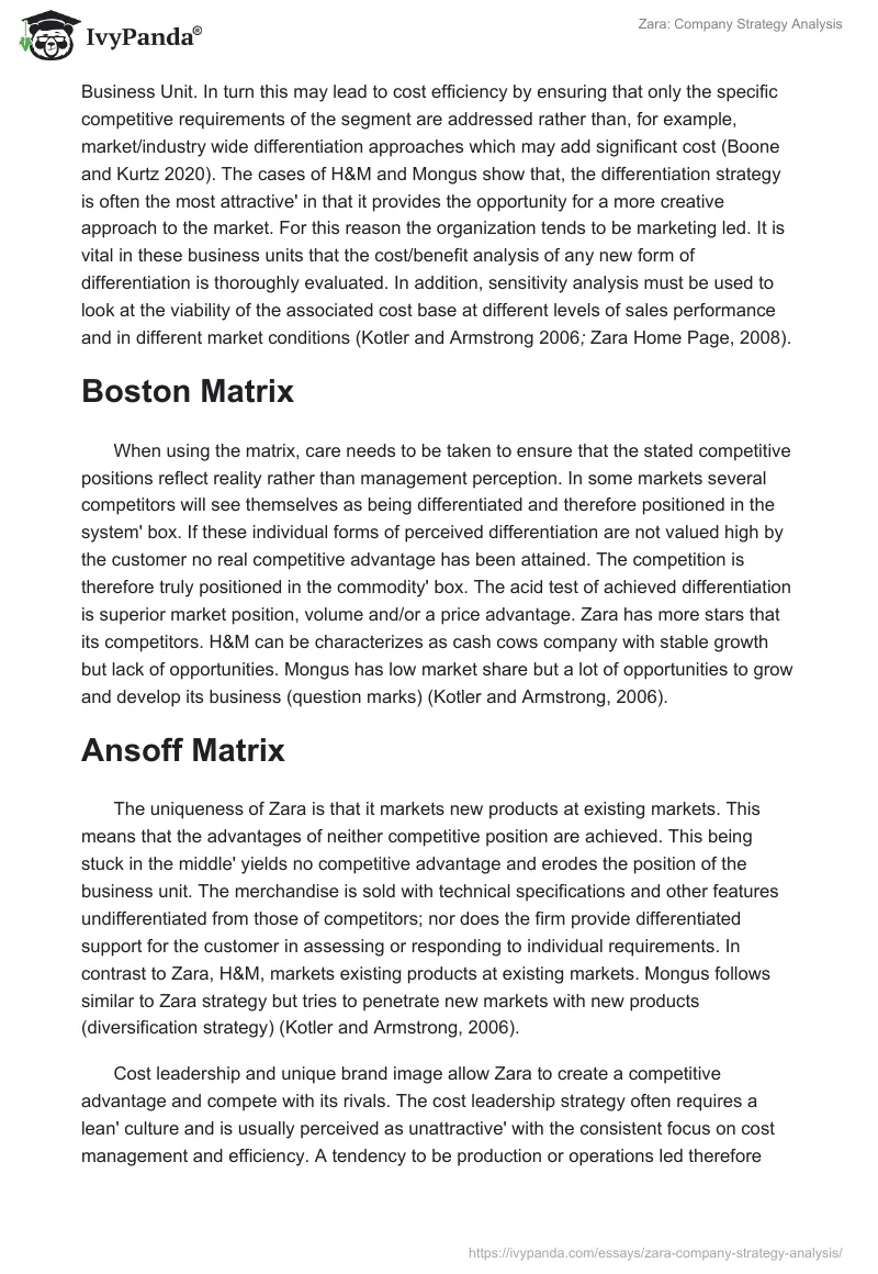 Zara: Company Strategy Analysis. Page 2