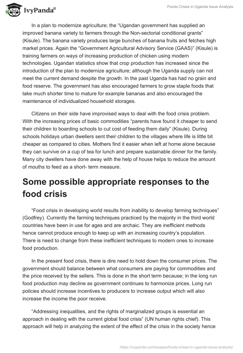 Foods Crises in Uganda Issue Analysis. Page 5