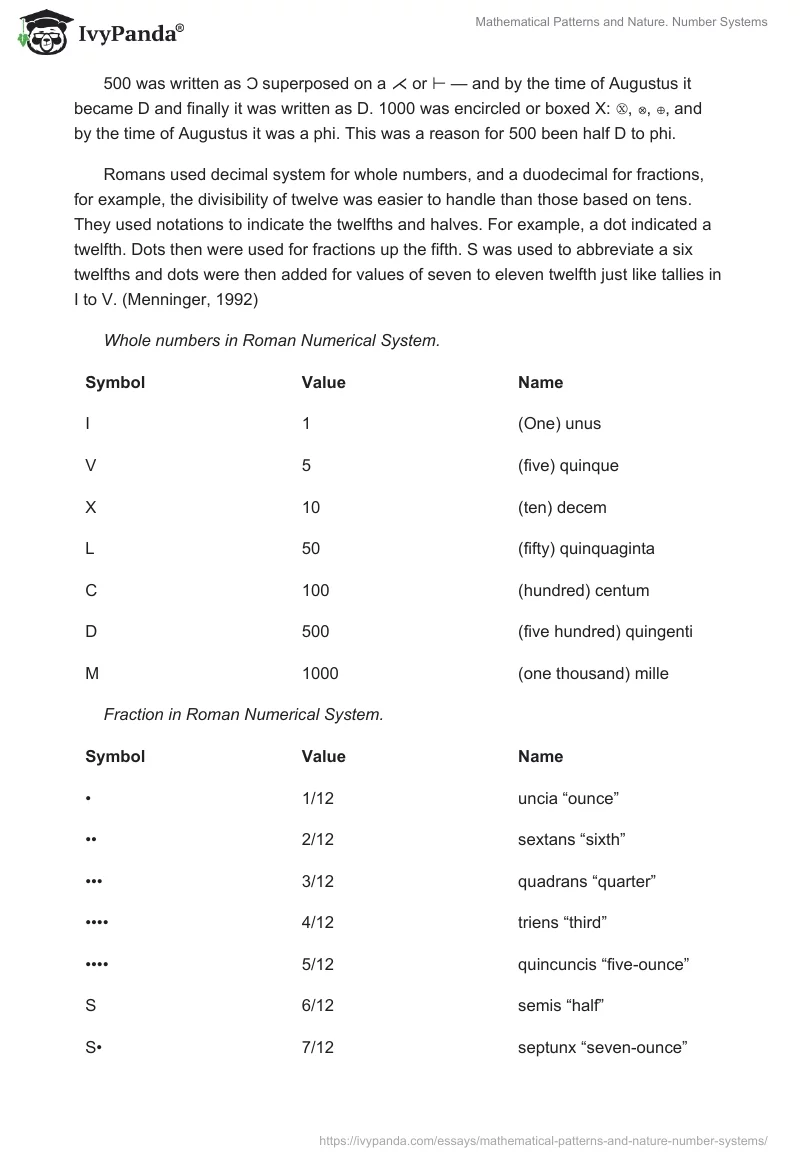 Mathematical Patterns and Nature. Number Systems. Page 2