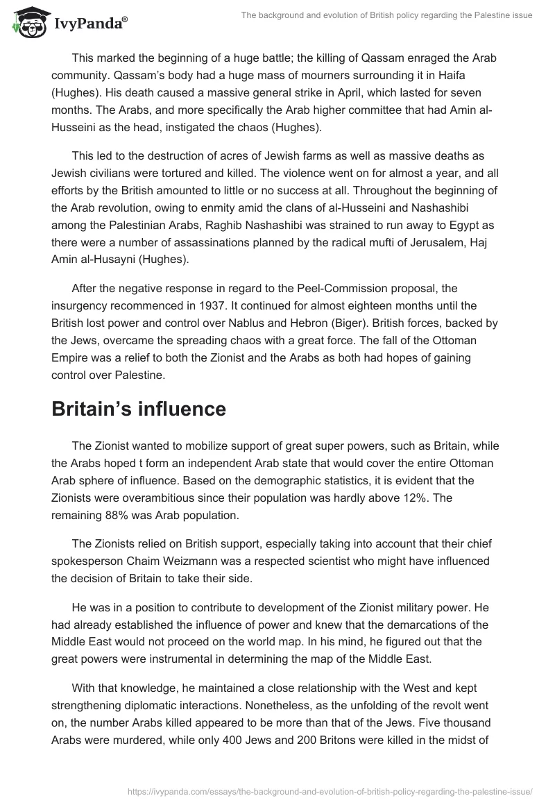 The background and evolution of British policy regarding the Palestine issue. Page 3