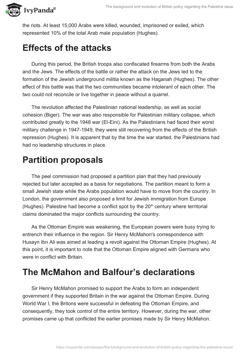 The background and evolution of British policy regarding the Palestine issue. Page 4