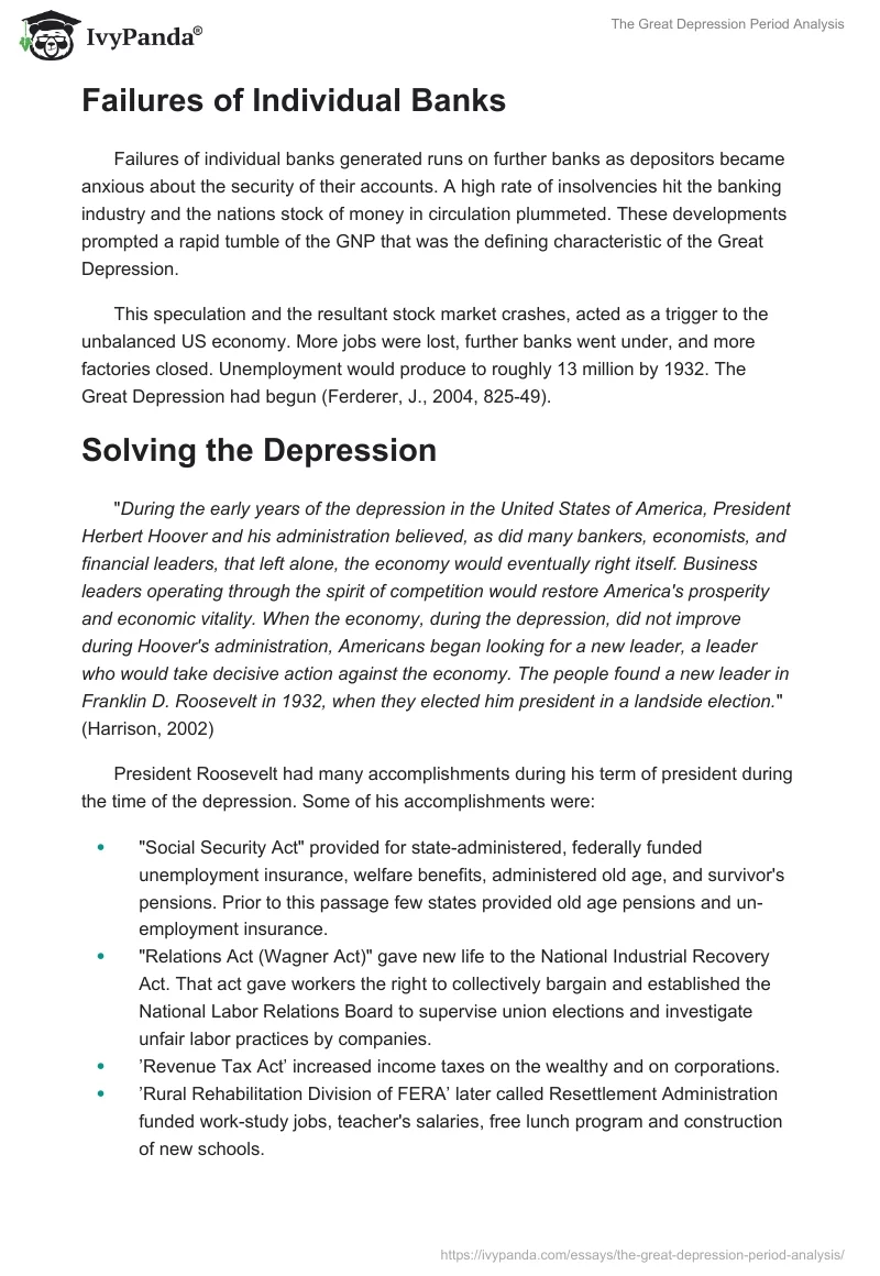The Great Depression Period Analysis. Page 3