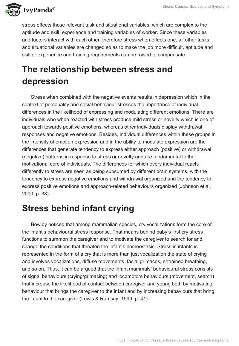 Stress: Causes, Sources and Symptoms. Page 3