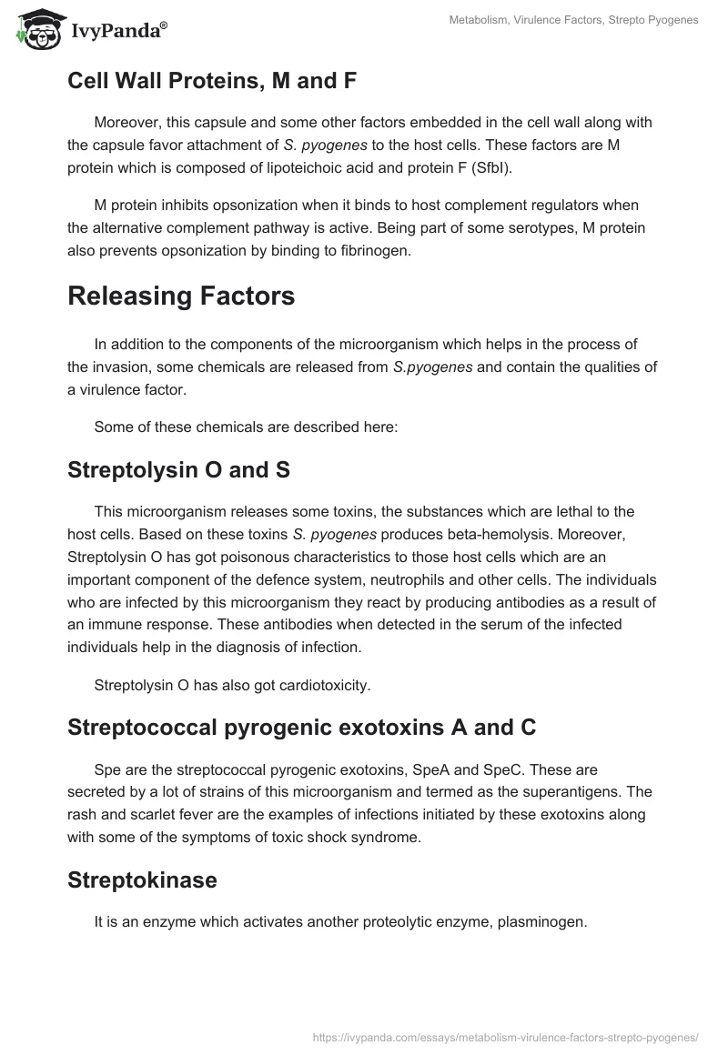 Metabolism, Virulence Factors, Strepto Pyogenes. Page 4