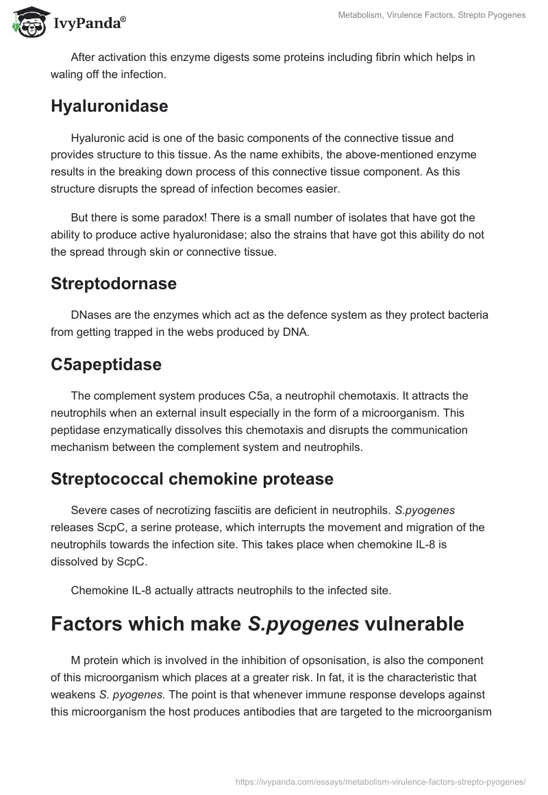 Metabolism, Virulence Factors, Strepto Pyogenes. Page 5