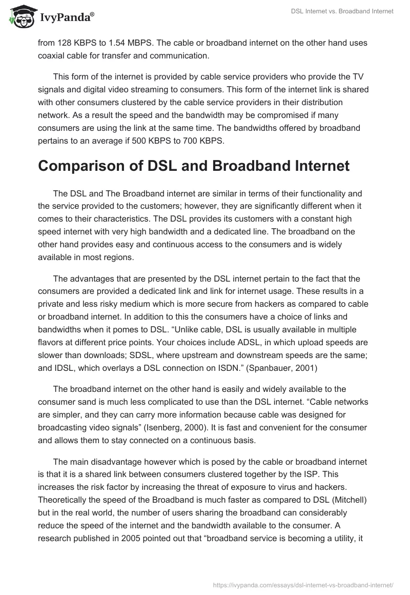 DSL Internet vs. Broadband Internet. Page 2