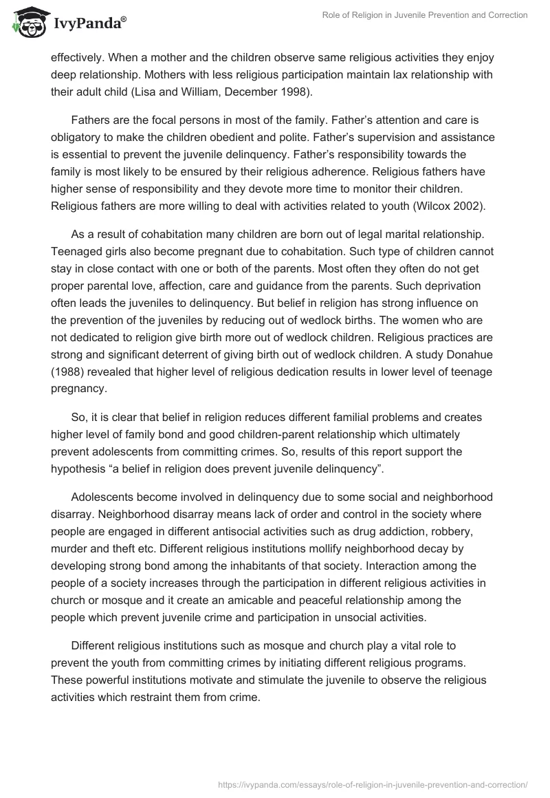 Role of Religion in Juvenile Prevention and Correction. Page 3