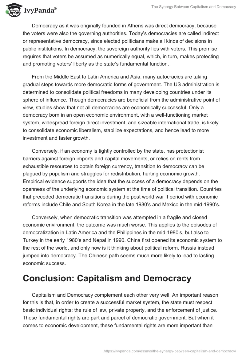 The Synergy Between Capitalism and Democracy. Page 3