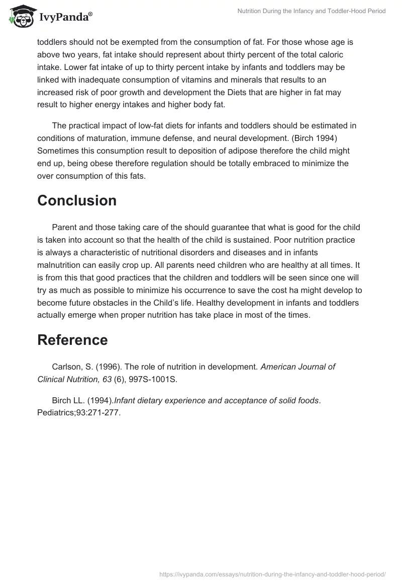 Nutrition During the Infancy and Toddlerhood Period. Page 3