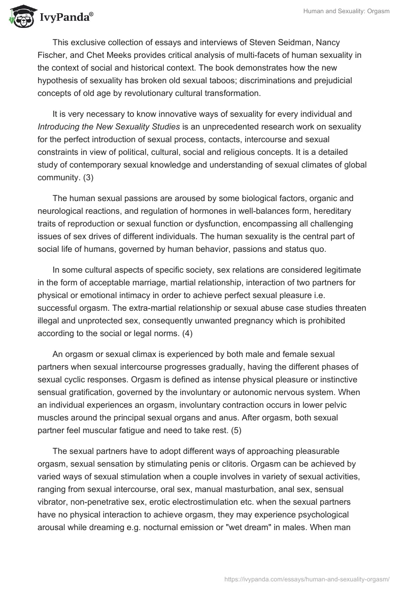 Human and Sexuality: Orgasm. Page 2