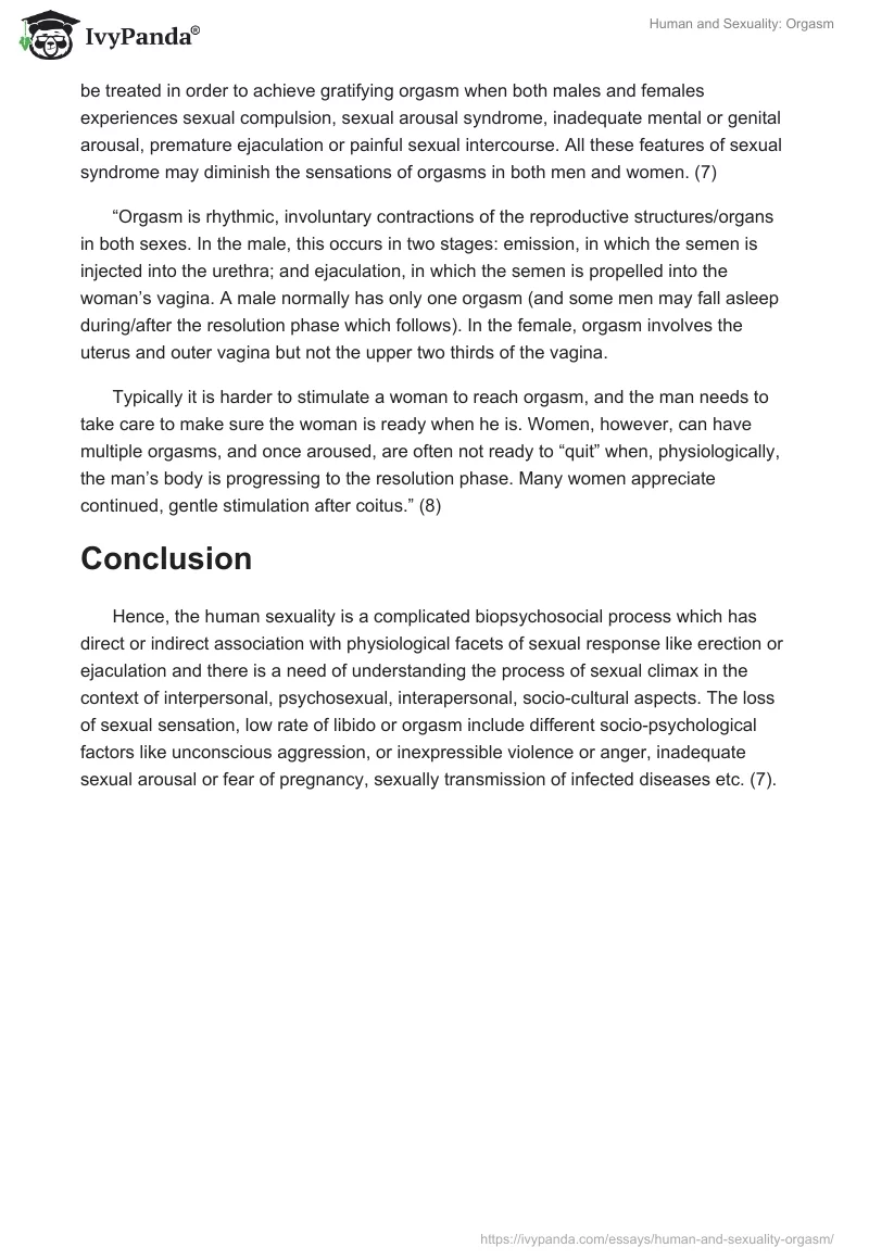 Human and Sexuality: Orgasm. Page 4
