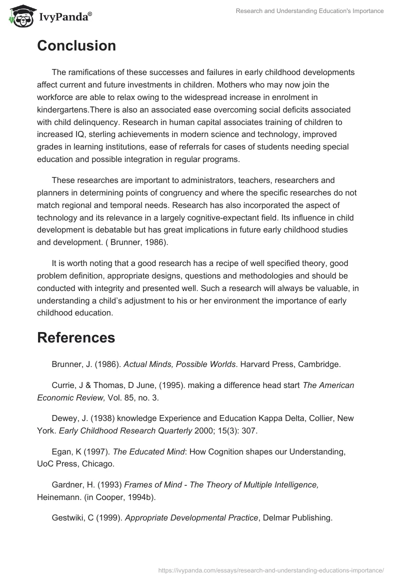 Research and Understanding Education's Importance. Page 3