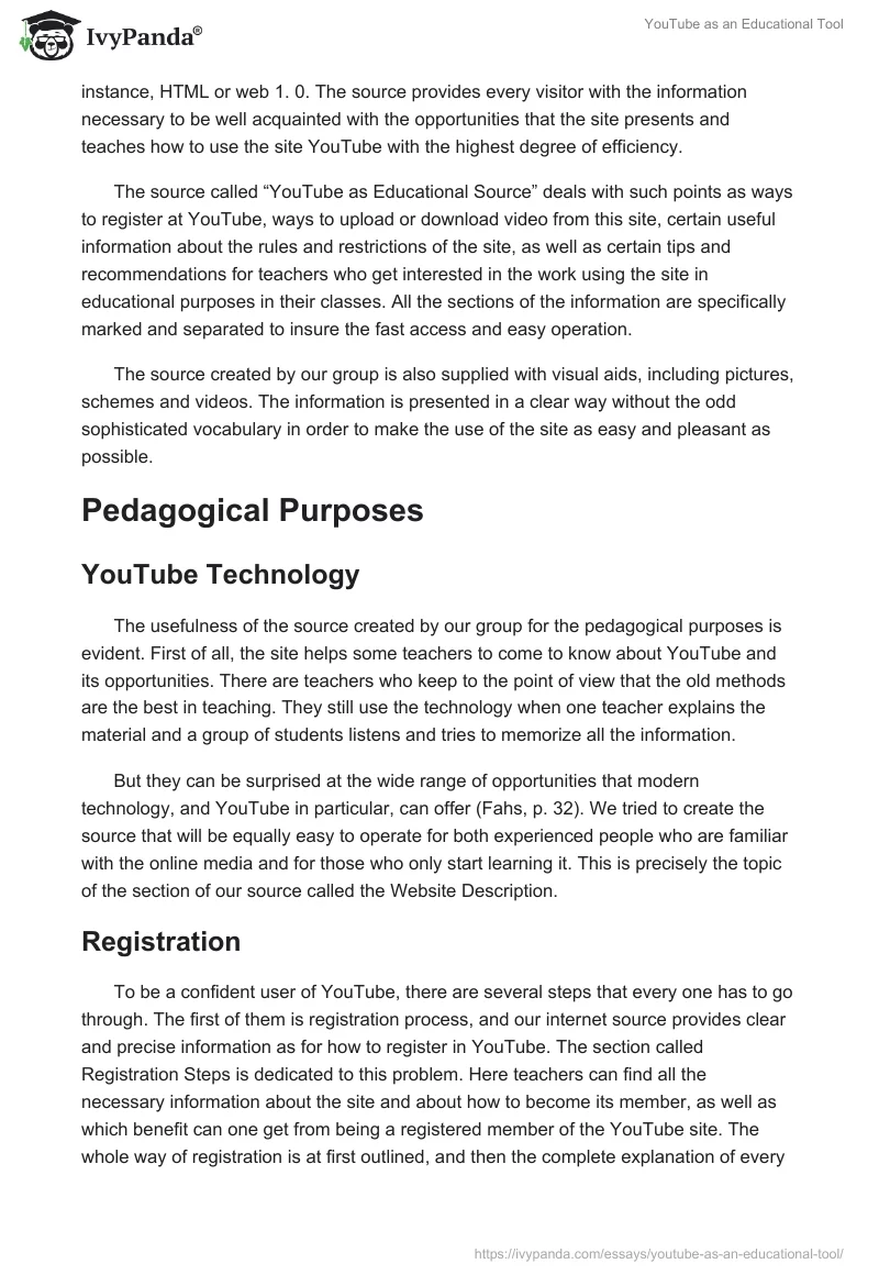 YouTube as an Educational Tool. Page 2