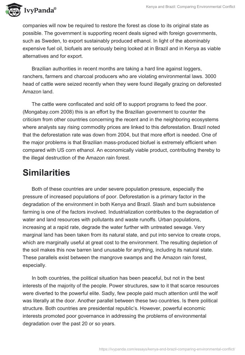 Kenya and Brazil: Comparing Environmental Conflict. Page 5