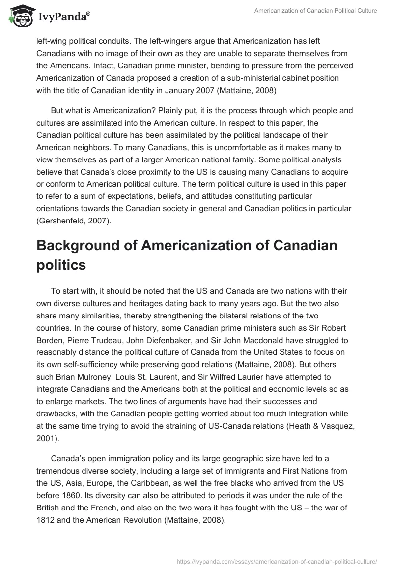 Americanization of Canadian Political Culture. Page 2