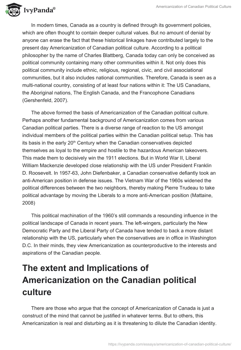 Americanization of Canadian Political Culture. Page 3