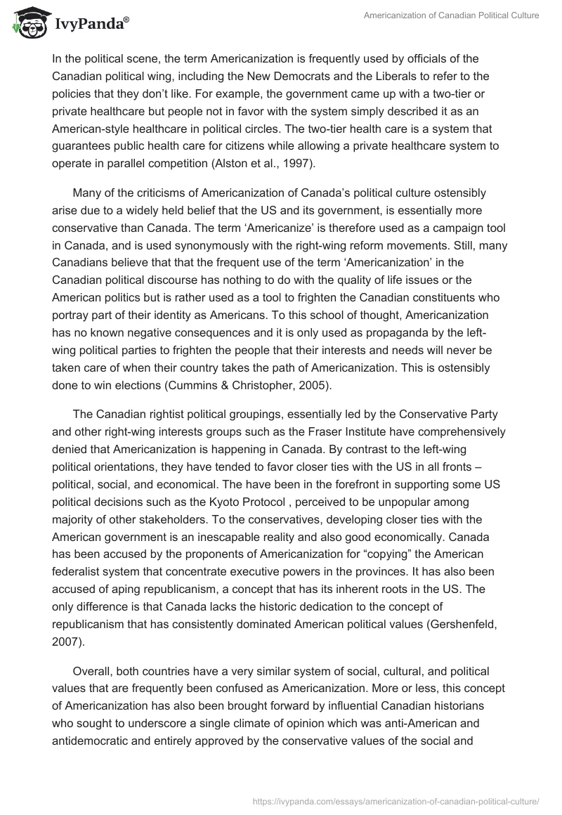 Americanization of Canadian Political Culture. Page 4