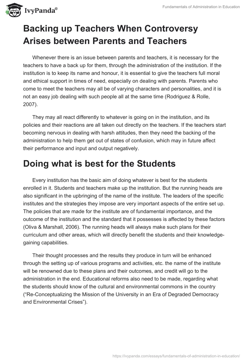 Fundamentals of Administration in Education. Page 2