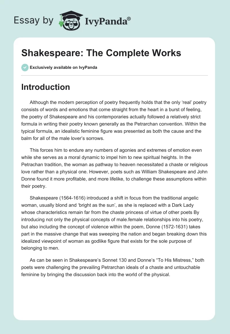 Shakespeare: The Complete Works. Page 1