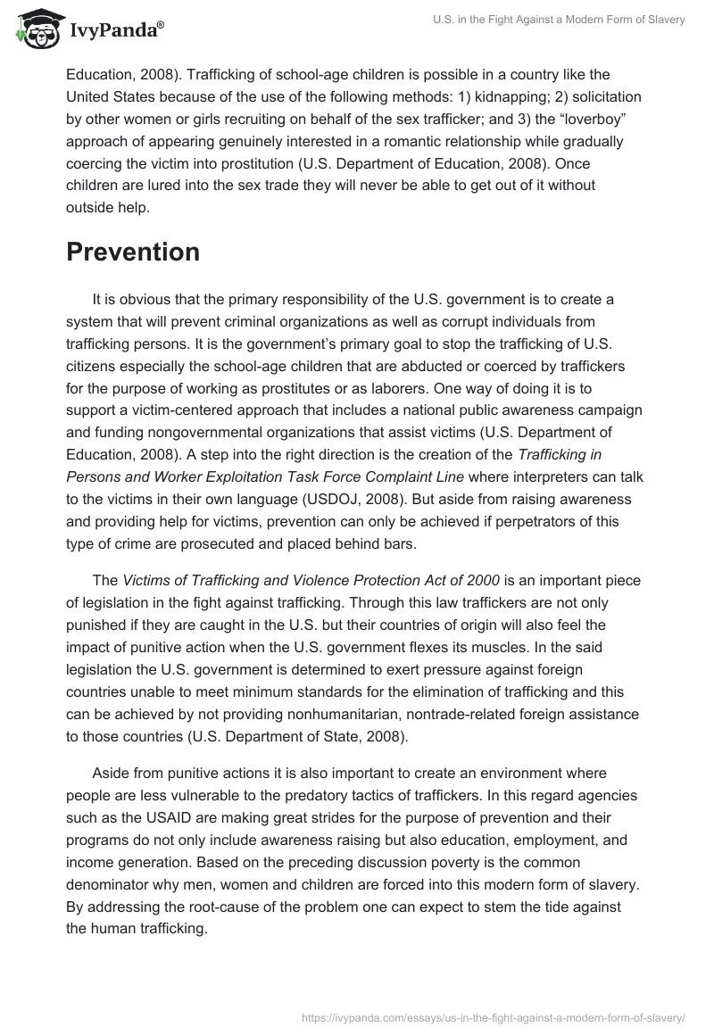 U.S. in the Fight Against a Modern Form of Slavery. Page 5