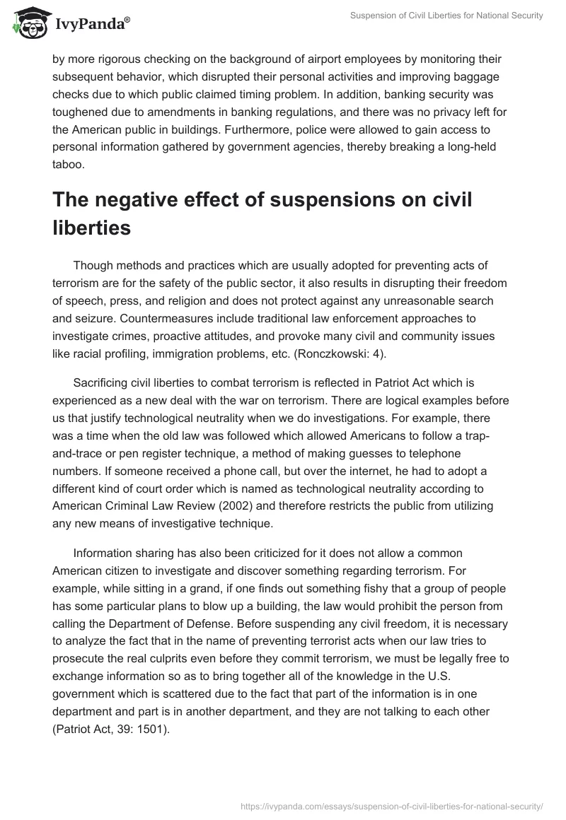Suspension of Civil Liberties for National Security. Page 3