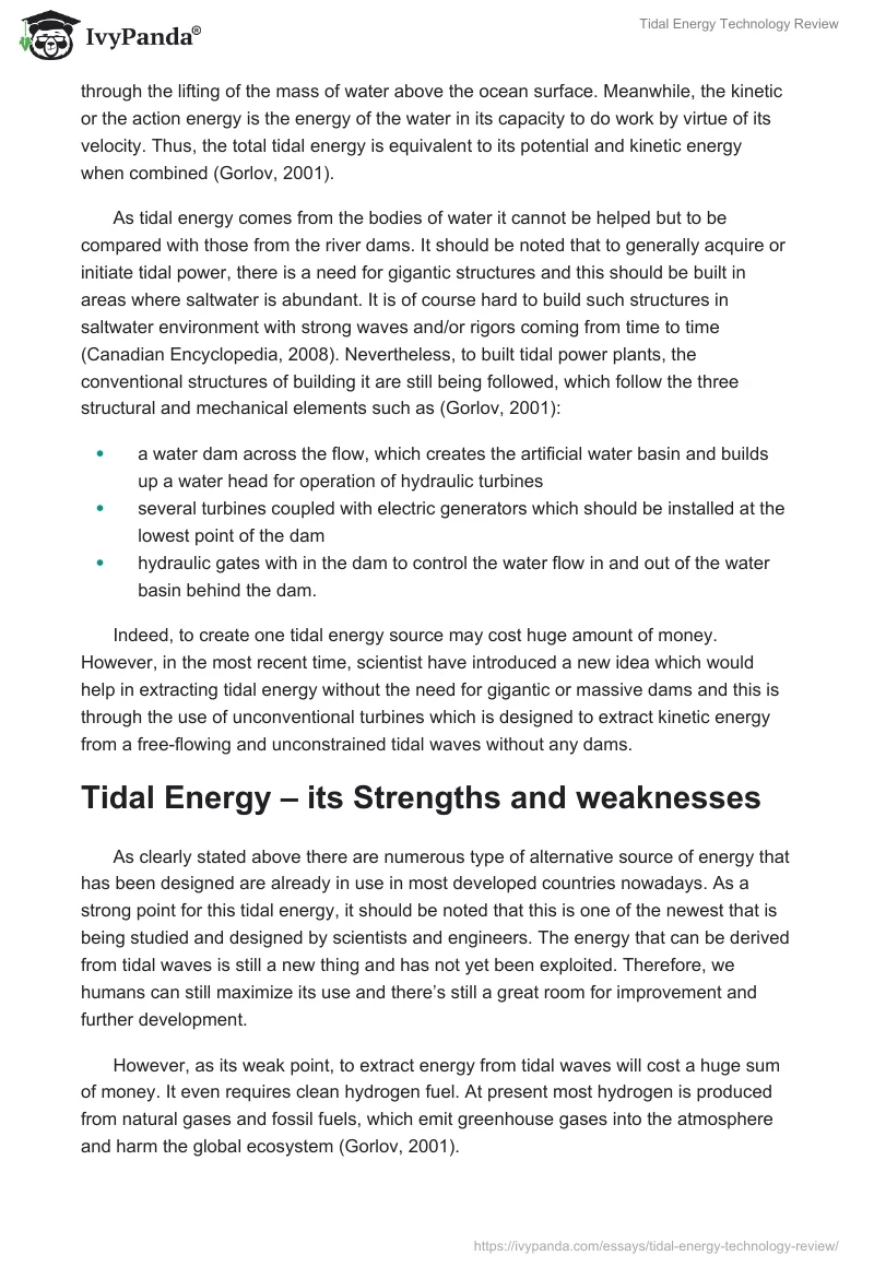 Tidal Energy Technology Review. Page 2