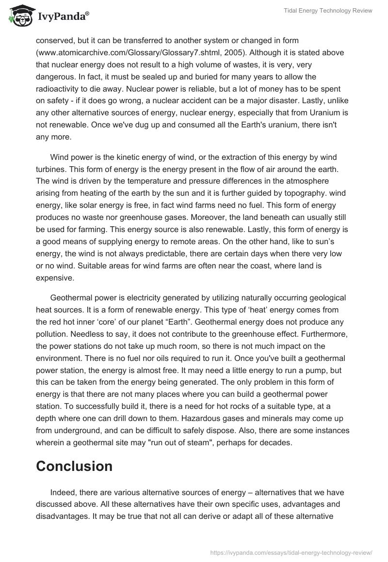 Tidal Energy Technology Review. Page 4