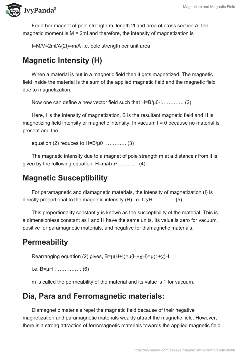 Magnetism and Magnetic Field. Page 2