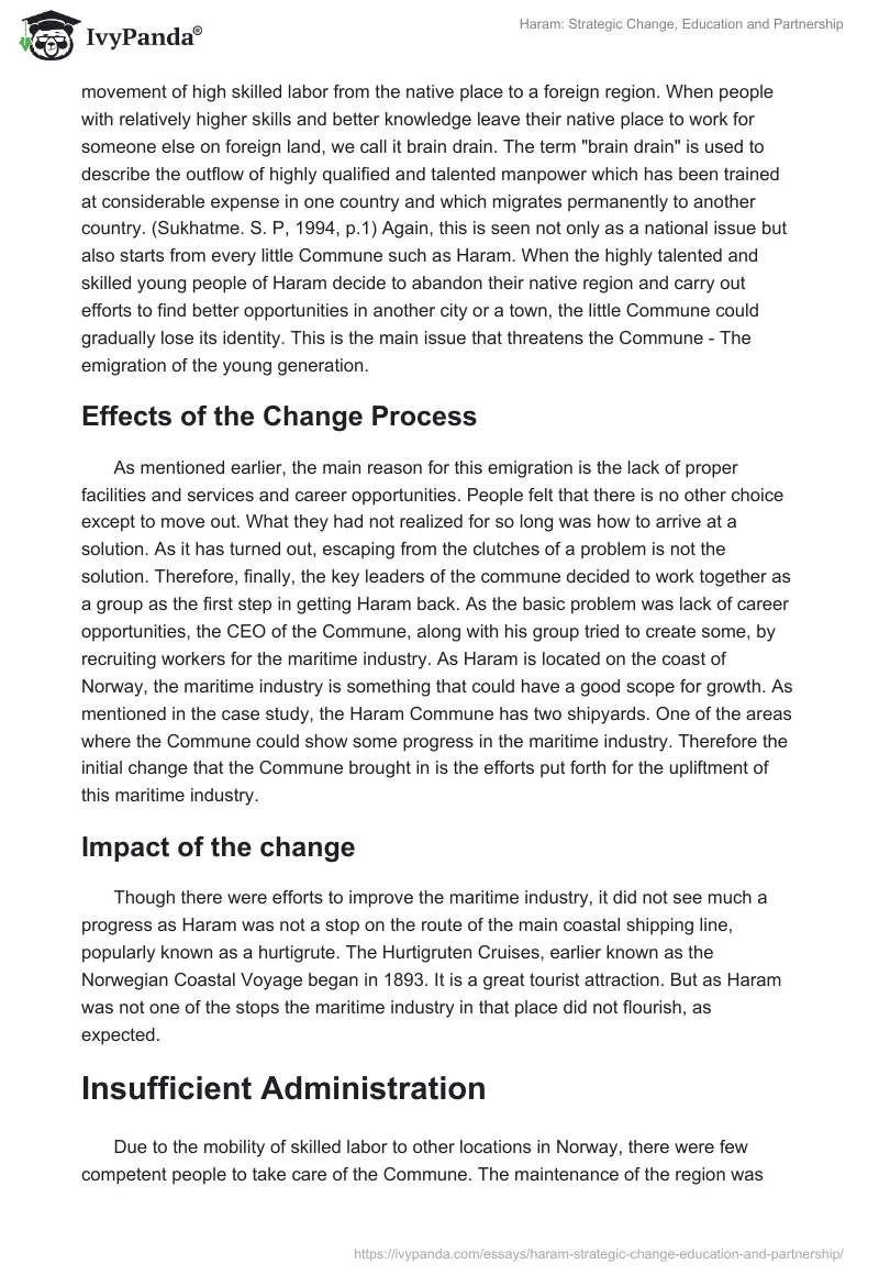 Haram: Strategic Change, Education and Partnership. Page 5
