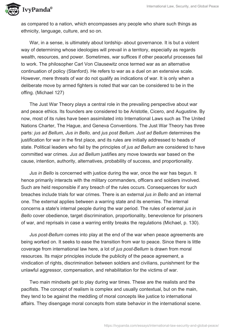 International Law, Security, and Global Peace. Page 3