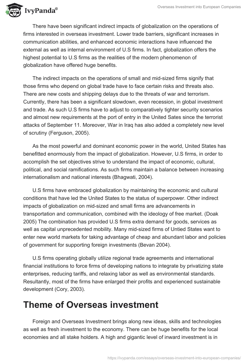 Overseas Investment into European Companies. Page 3