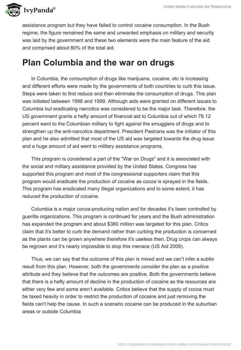United States-Columbia Aid Relationship. Page 3