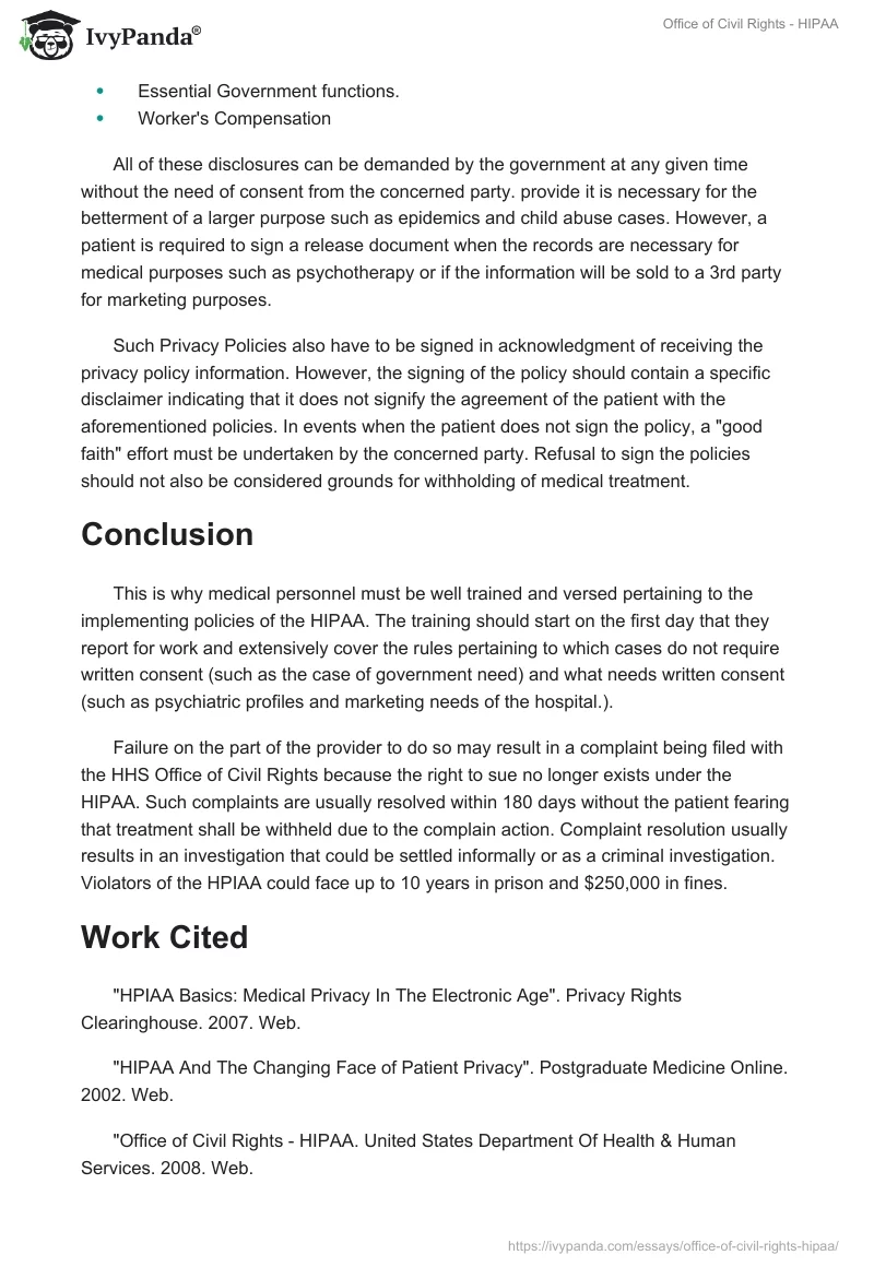 Office of Civil Rights - HIPAA. Page 2