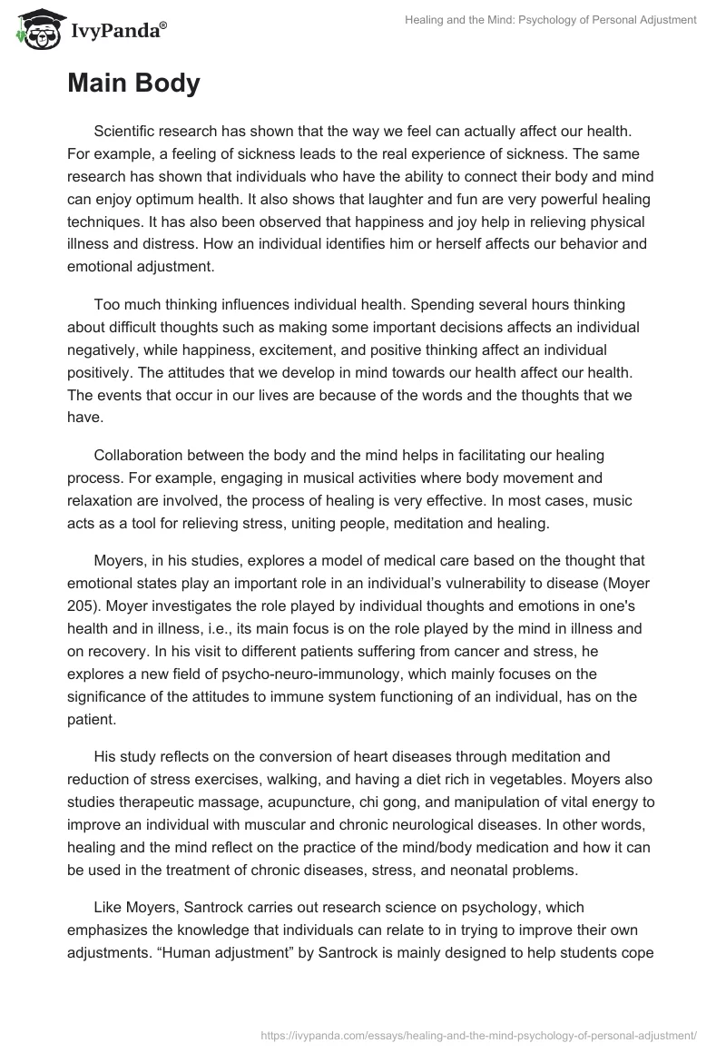 Healing and the Mind: Psychology of Personal Adjustment. Page 2