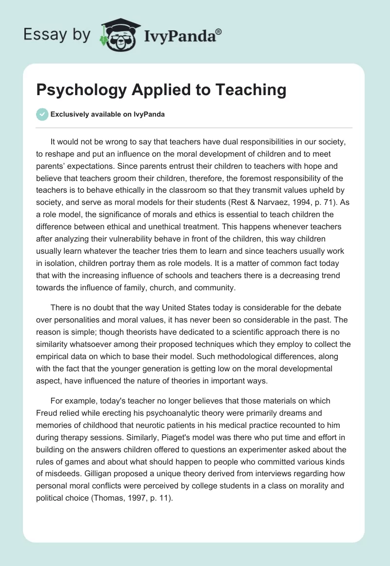 Psychology Applied to Teaching. Page 1