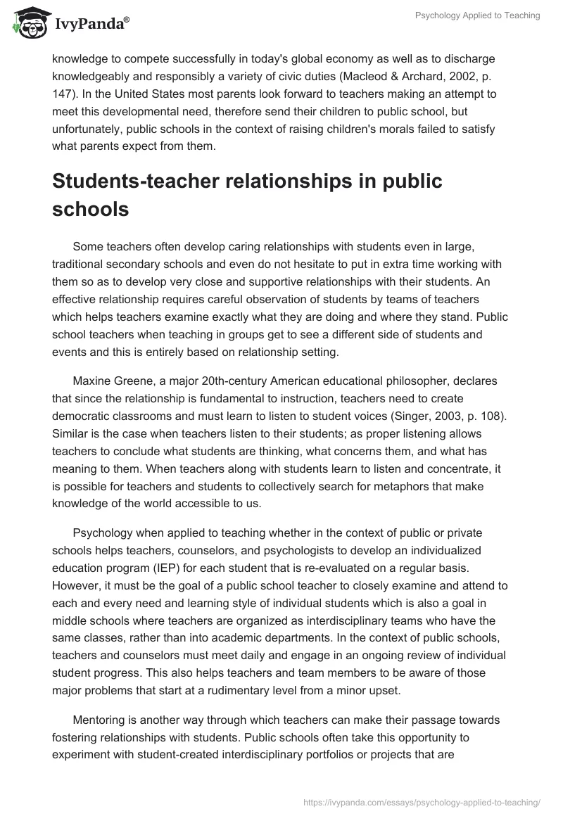 Psychology Applied to Teaching. Page 4